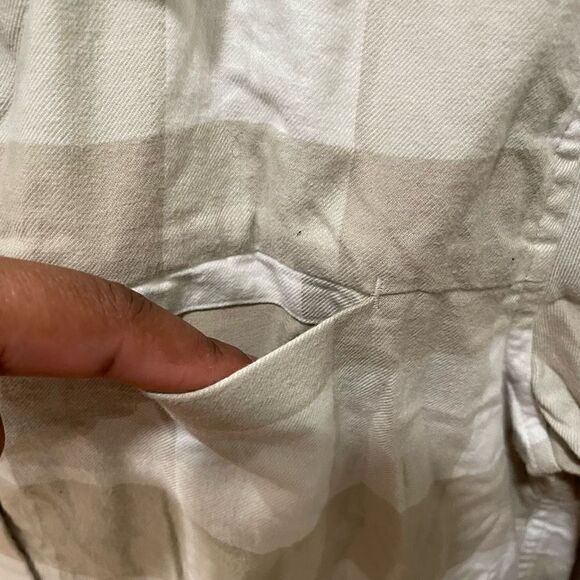 Lululemon Tunic Womens 10 Full Day Ahead Top Tan Flannel Button Up Long Sleeve - Picture 4 of 5